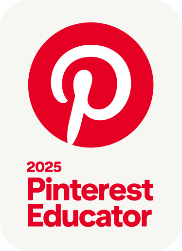 2025 Pinterest Educator badge.