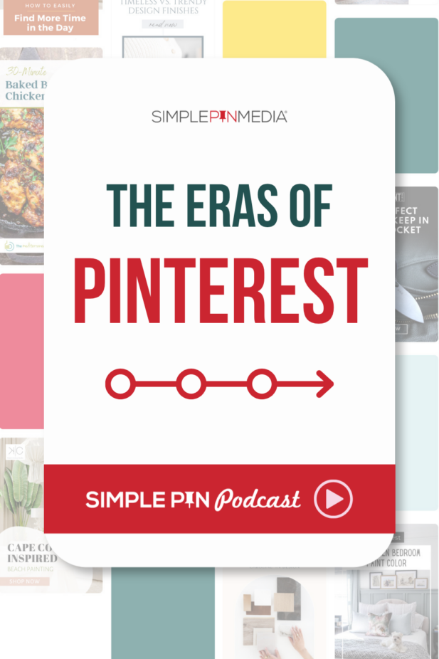 Text reads, "The Eras of Pinterest"