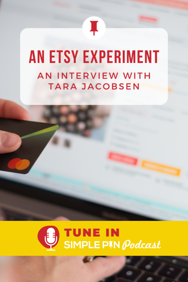 Image shows a credit card by a computer screen. Text reads, "An Etsy Experiemnt: An Interview with Tara Jacobsen"