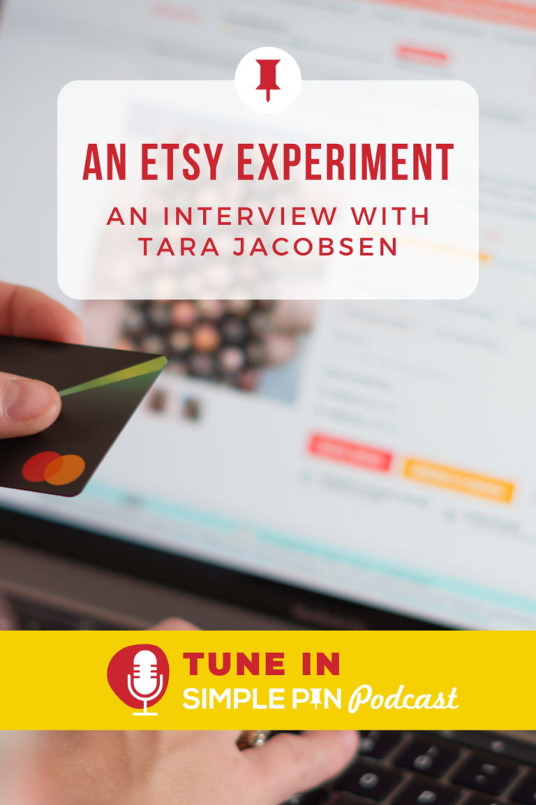 Image shows a credit card by a computer screen. Text reads, "An Etsy Experiemnt: An Interview with Tara Jacobsen"