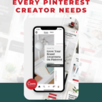 Image shows a phone which shows a Pinterest pin. text reads, "The Canva System Every Pinterest Creator Needs" - Tune In with Brenda Cadman!